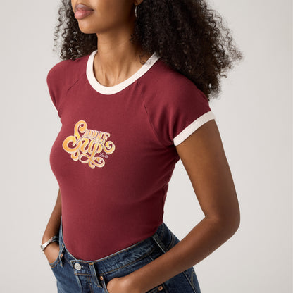 LEVI'S® WOMEN'S GRAPHIC RILEY RAGLAN TEE - RED