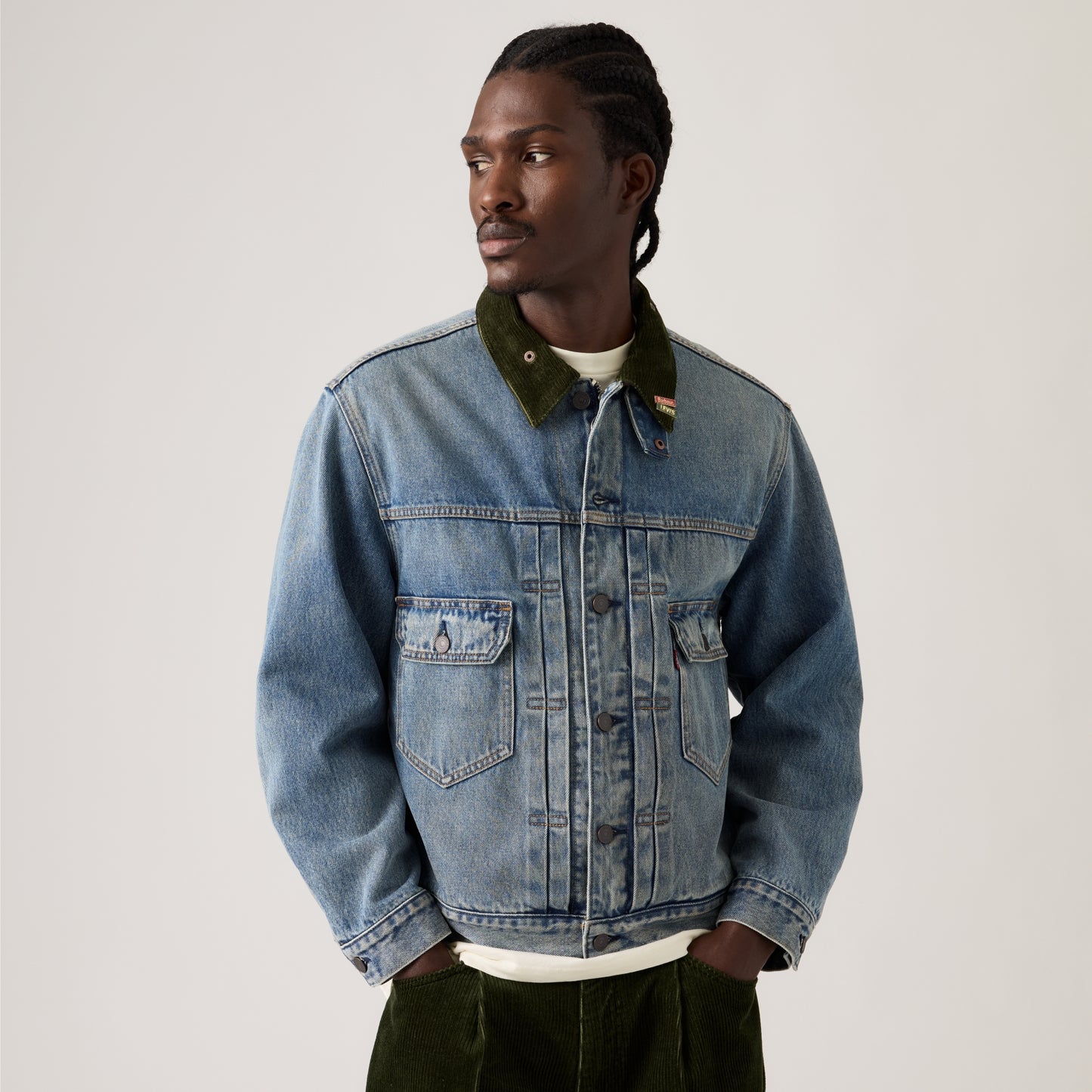 LEVI'S® X BARBOUR TYPE II TRUCKER JACKET - LIGHT WASH