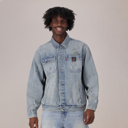 LEVI'S® MEN’S SUNRISE TRUCKER JACKET - MED INDIGO - WORN IN