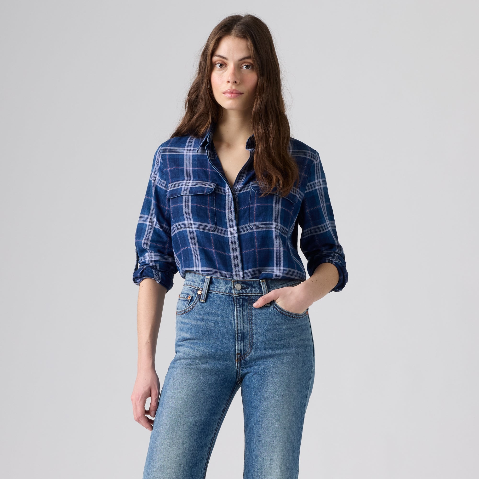 LEVI'S® WOMEN'S ELAINE UTILITY SHIRT - MULTI-COLOR
