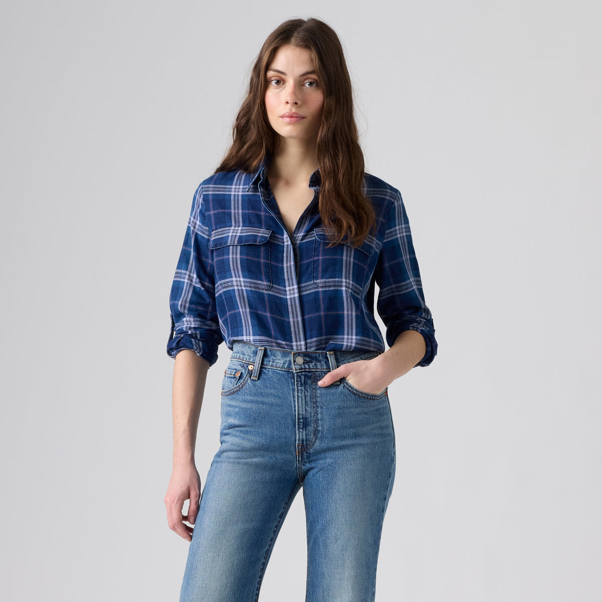 LEVI'S® WOMEN'S ELAINE UTILITY SHIRT - MULTI-COLOR
