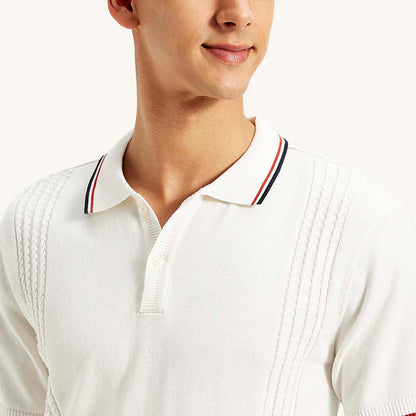 LEVI’S® MEN'S STRIPED SLIM FIT POLO T-SHIRT - WHITE