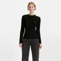 RIB CREW SWEATER CAVIAR WOOL-LIKE - BLACK
