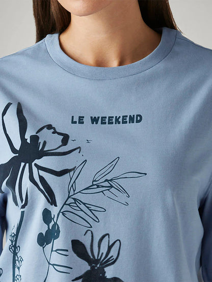 LEVI'S®  WOMEN'S FLORAL RELAXED FIT T-SHIRT - BLUE