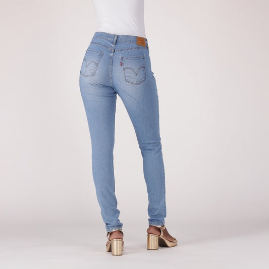 LEVI'S® WOMEN'S CURVY HIGH-RISE SUPER SKINNY - MED INDIGO - WORN IN