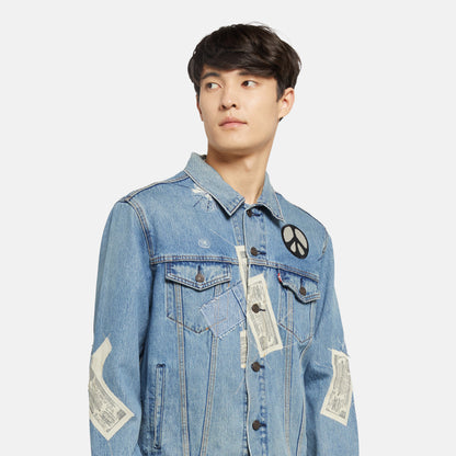 LEVI'S® MEN'S TRUCKER JACKET - MED INDIGO - WORN IN