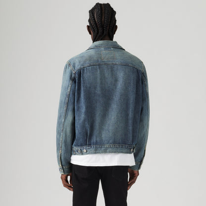 LEVI'S® MEN'S TYPE II TRUCKER JACKET - MED INDIGO - WORN IN