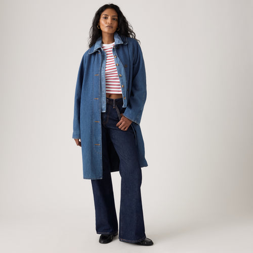 Levi's® Women's Frankie Mac Trench Coat - Dark Indigo Flat Finish