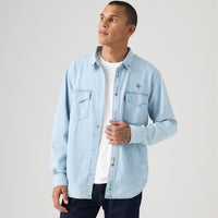 LEVI'S® MEN'S RELAXED FIT WESTERN SHIRT - MED INDIGO - FLAT FINISH