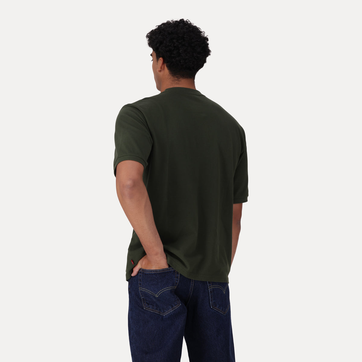 LEVI'S® MEN'S HALF-SLEEVE PIQUE T-SHIRT - GREEN