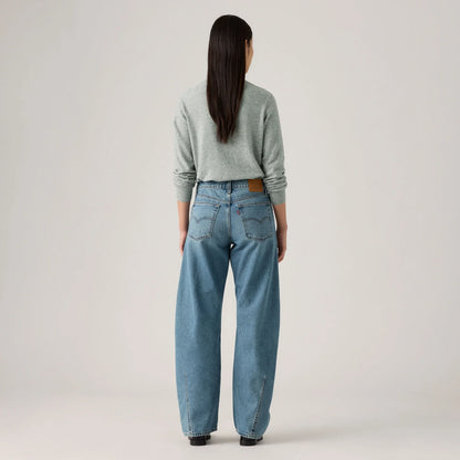 LEVI'S® WOMEN'S BAGGY DAD BARREL JEANS - MED INDIGO - WORN IN