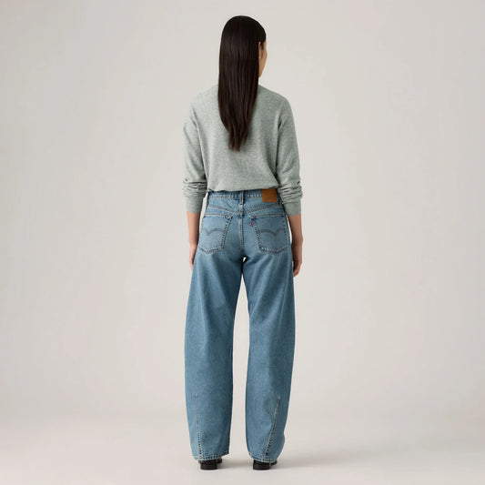 LEVI'S® WOMEN'S BAGGY DAD BARREL JEANS - MED INDIGO - WORN IN