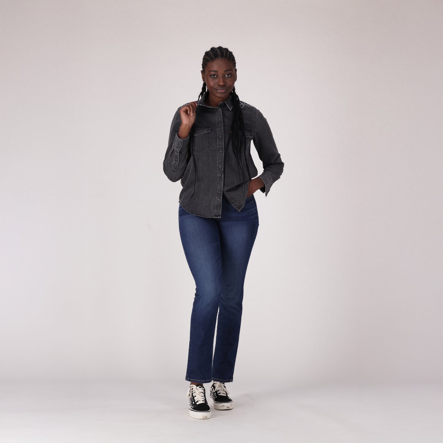 LEVI'S® WOMEN'S CURVY STRAIGHT - DARK INDIGO - WORN IN