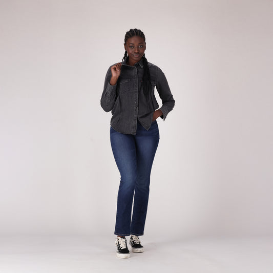 LEVI'S® WOMEN'S CURVY STRAIGHT - DARK INDIGO - WORN IN
