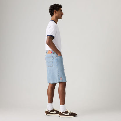 LEVI'S® U.S. SOCCER 478 BAGGY SHORTS - LIGHT INDIGO - WORN IN