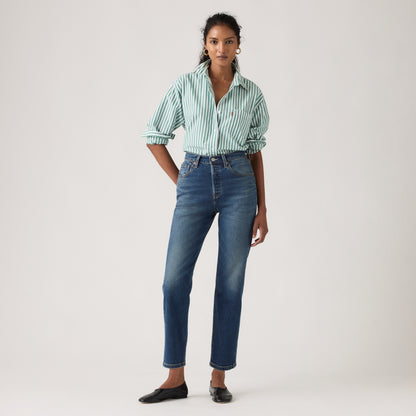 LEVI'S® WOMEN'S CROPPED 501 ORIGINAL® JEANS - MED INDIGO - WORN IN