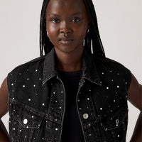 LEVI'S® WOMEN'S SHRUNKEN '90S TRUCKER VEST - BLACK