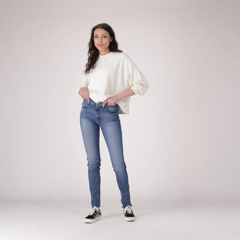 LEVI’S® WOMEN'S 721 HIGH-RISE SKINNY JEANS - MED INDIGO - WORN IN