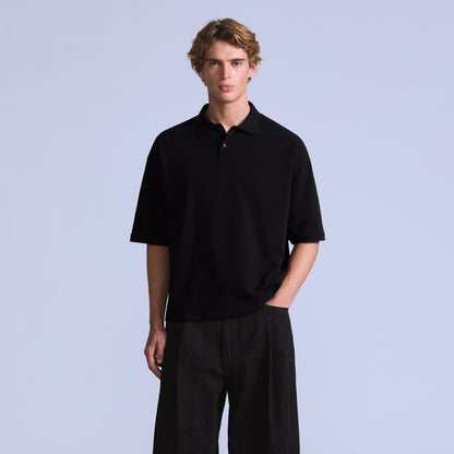 LEVI'S® BLUE TAB™ MEN'S CROPPED POLO - BLACK