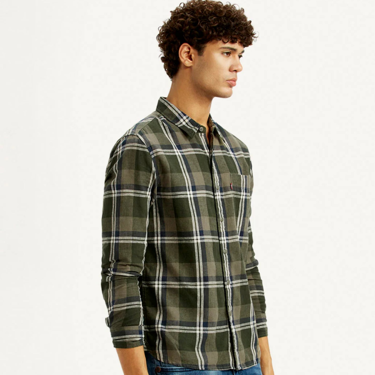 LEVI'S®MEN'S CHECKERED MULTI COLOR SLIM FIT LINEN SHIRT - MULTI COLOUR