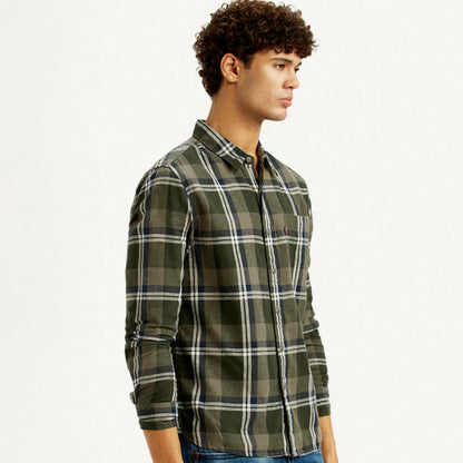 LEVI'S®MEN'S CHECKERED MULTI COLOR SLIM FIT LINEN SHIRT - MULTI COLOUR