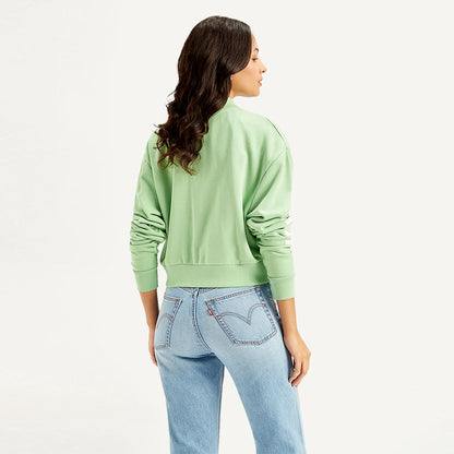 LEVI’S® WOMEN'S BASEBALL COLLAR NECK SWEATSHIRT - GREEN