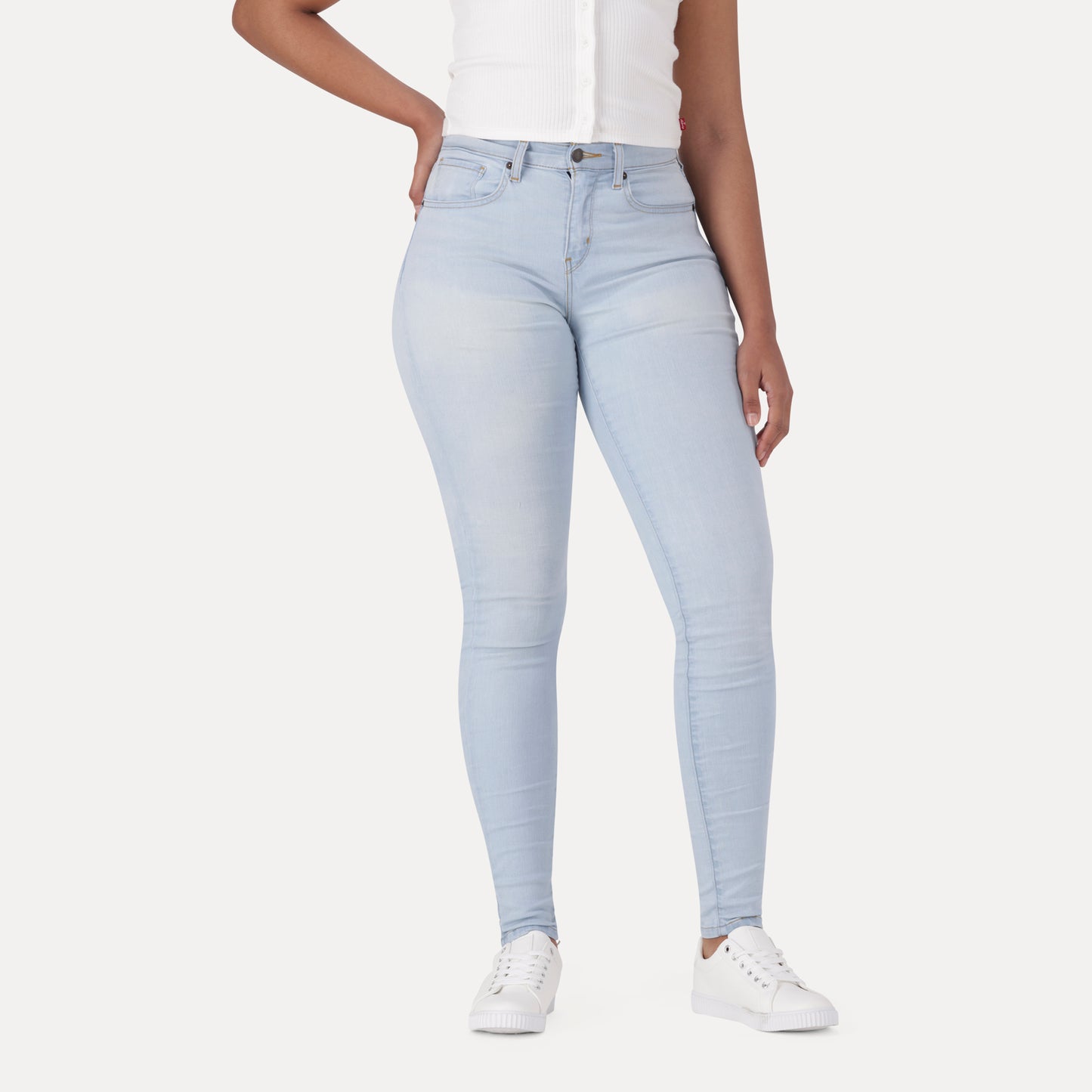 LEVI'S® CURVY HIRISE SUPERSKINNY  - LIGHT INDIGO - WORN IN
