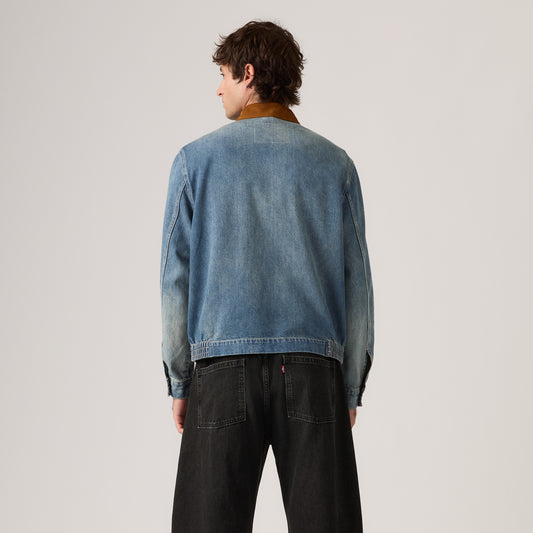 LEVI'S® MEN'S MECHANICS FULL-ZIP JACKET - MED INDIGO - WORN IN