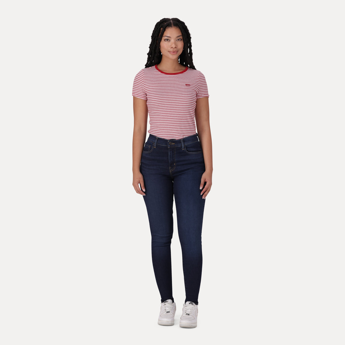 LEVI'S® WOMEN'S 720 HIGH-RISE SUPER SKINNY JEANS - DARK INDIGO - WORN IN