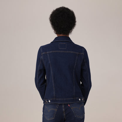 LEVI’S® WOMEN'S ORIGINAL TRUCKER JACKET - DARK INDIGO - FLAT FINISH