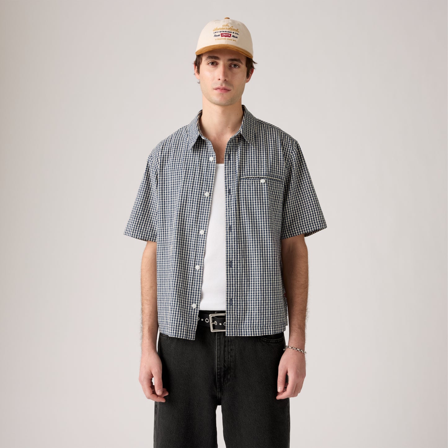 LEVI'S® MEN'S SHORT-SLEEVE ZANDT CROPPED SHIRT - MULTI COLOUR