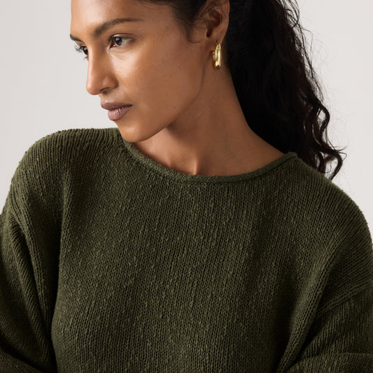LEVI'S® WOMEN'S LAETITIA BOUCLE SWEATER - GREEN