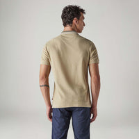 LEVI'S® MEN'S SOLID BEIGE TEXTURED POLO T SHIRT - NEUTRAL
