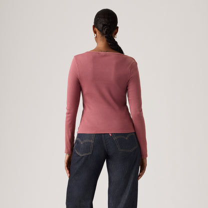 LEVI'S® WOMEN'S ESSENTIAL SQUARE NECK LONG-SLEEVE TEE - RED
