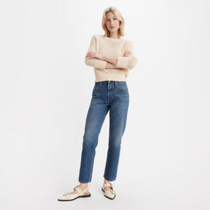 LEVI’S® WOMEN’S 501® ORIGINAL LIGHTWEIGHT CROPPED JEANS - MED INDIGO - WORN IN