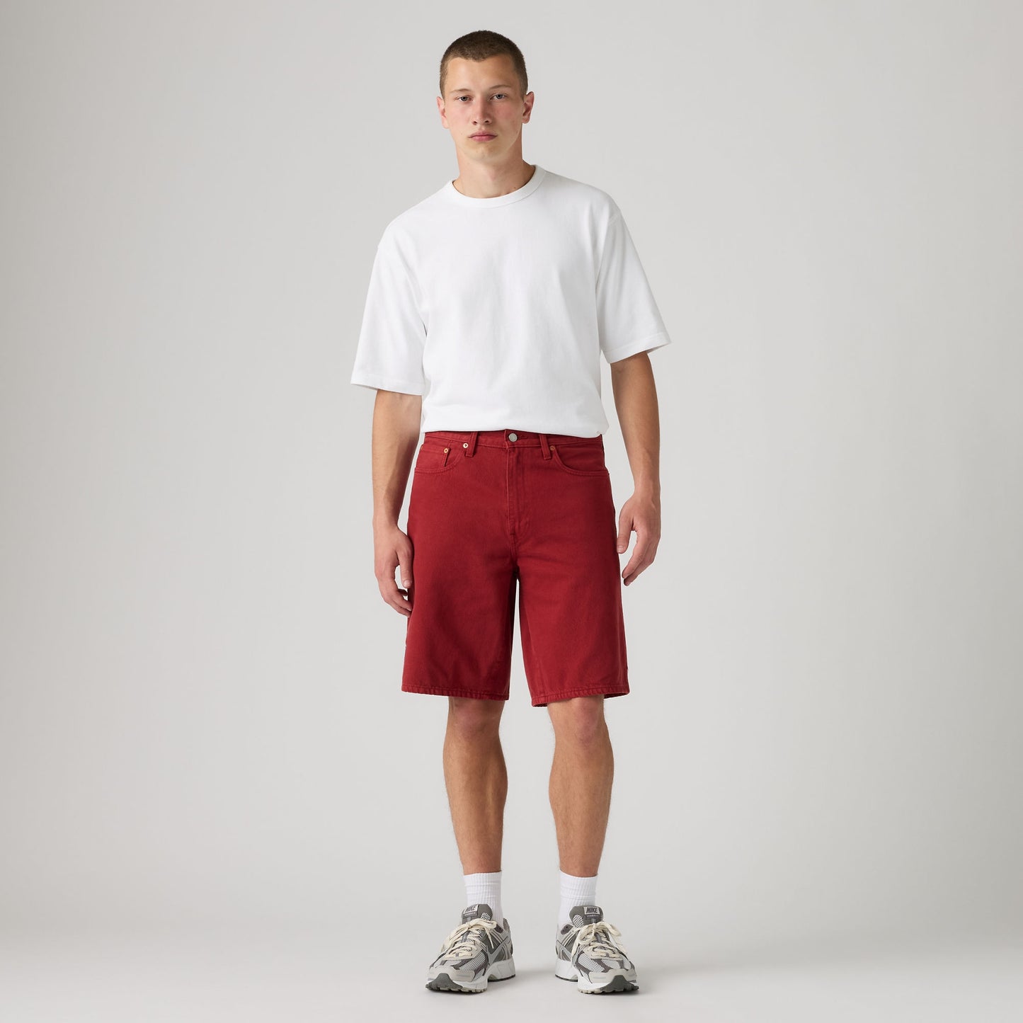 LEVI'S® ENGLAND FOOTBALL 478 BAGGY SHORTS - LIGHT INDIGO - WORN IN