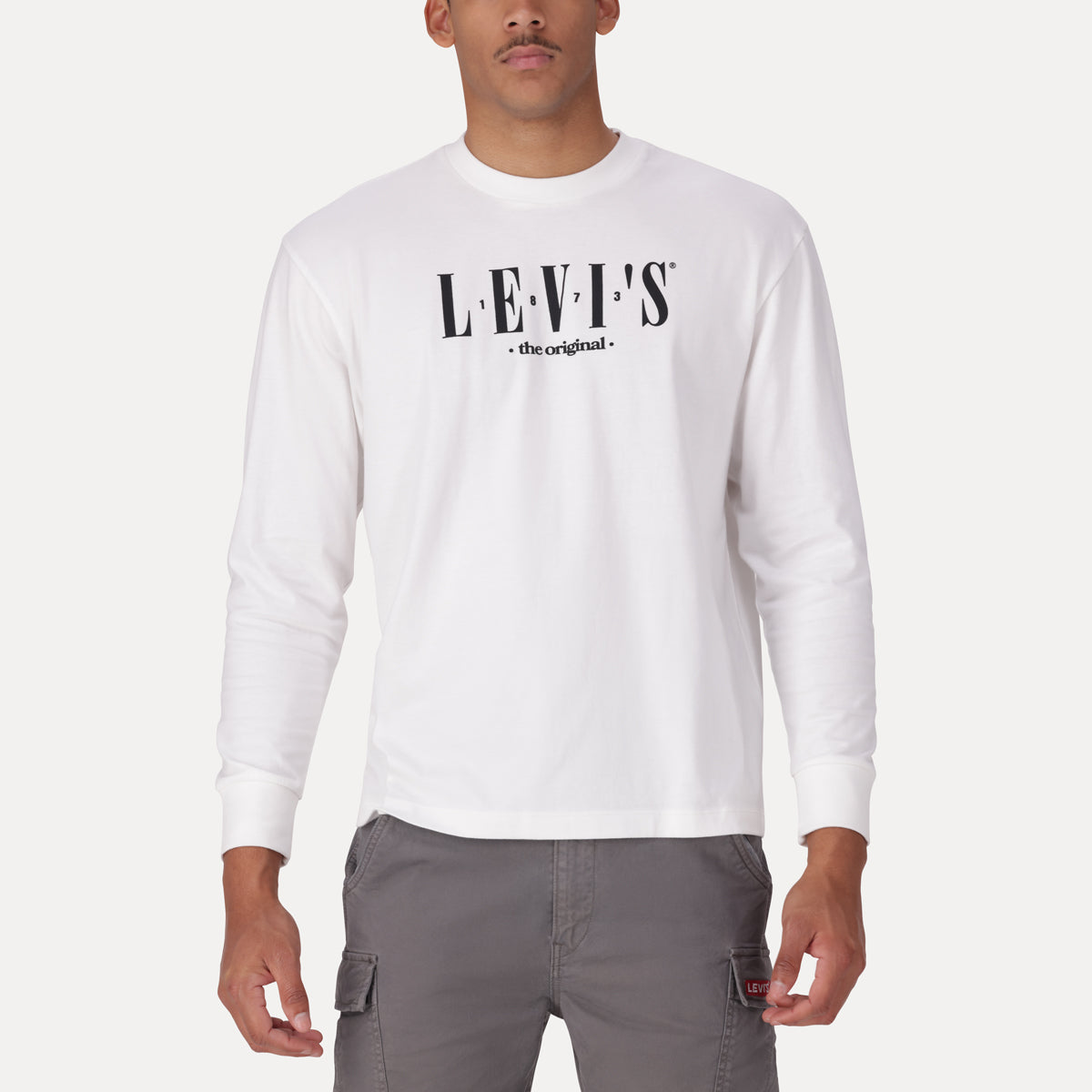LEVI'S® MEN'S LONG-SLEEVE GRAPHIC AUTHENTIC T-SHIRT - WHITE