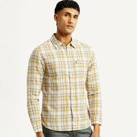 LEVI'S®MEN'S CHECKERED SLIM FIT LINEN SHIRT - MULTI COLOUR