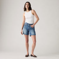 LEVI'S® WOMEN'S 501® ORIGINAL MID-THIGH SHORTS - MED INDIGO - WORN IN