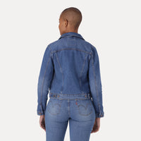 LEVI’S® WOMEN'S ORIGINAL TRUCKER JACKET - MED INDIGO - WORN IN