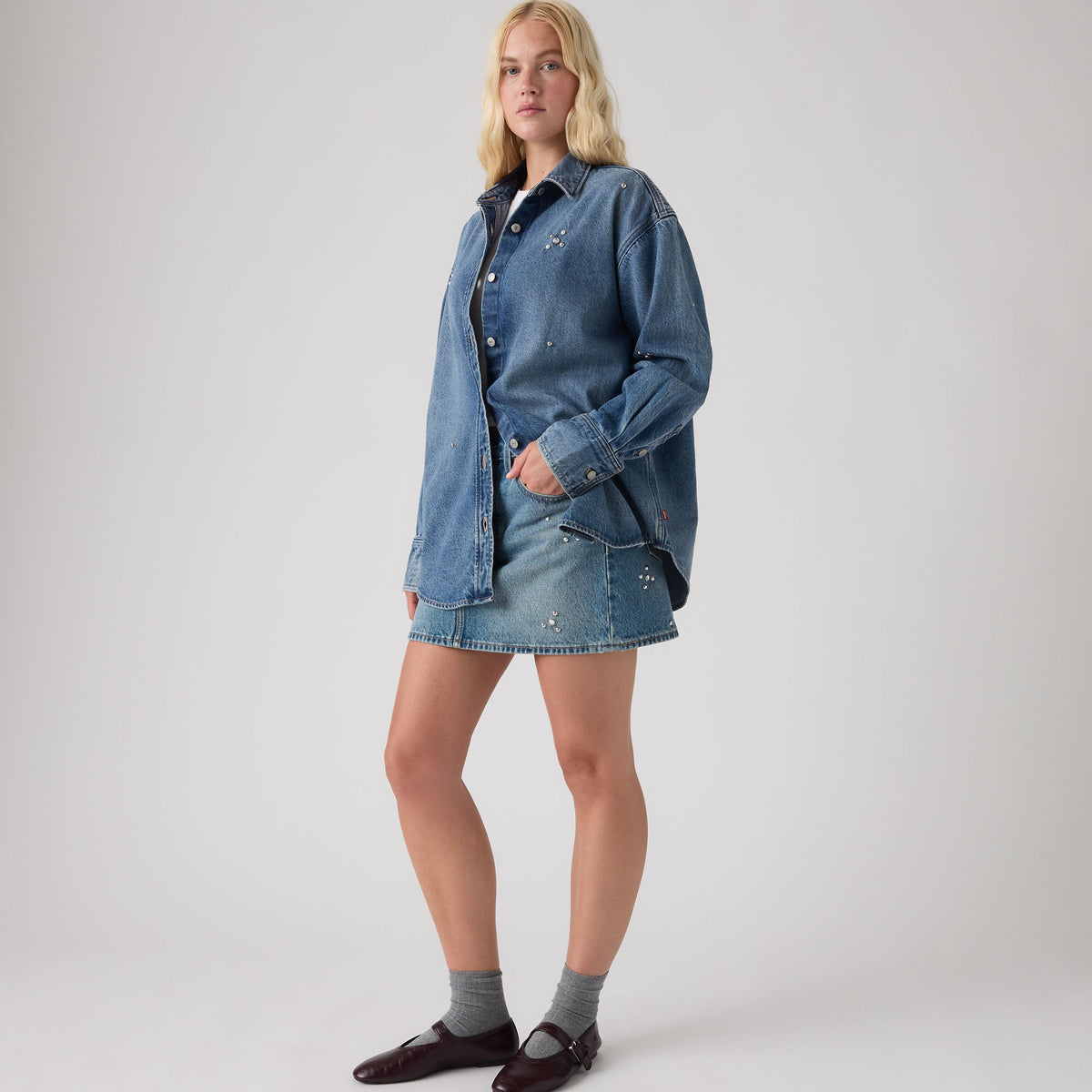 LEVI'S® WOMEN'S JORDAN DENIM SHIRT - MULTI-COLOR