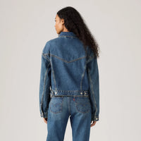 LEVI'S® WOMEN'S SHRUNKEN '90S TRUCKER JACKET - DARK INDIGO WORN IN