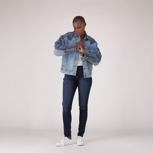 LEVI'S® WOMEN'S CURVY HIGH-RISE SUPER SKINNY - DARK INDIGO - WORN IN