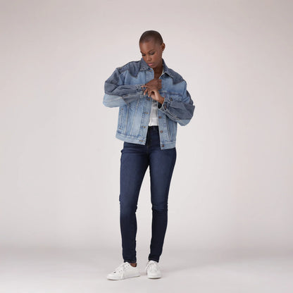 LEVI'S® WOMEN'S CURVY HIGH-RISE SUPER SKINNY - DARK INDIGO - WORN IN