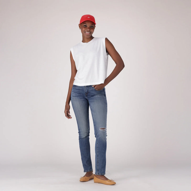 LEVI'S®CURVY STRAIGHT ZA - MED INDIGO - WORN IN