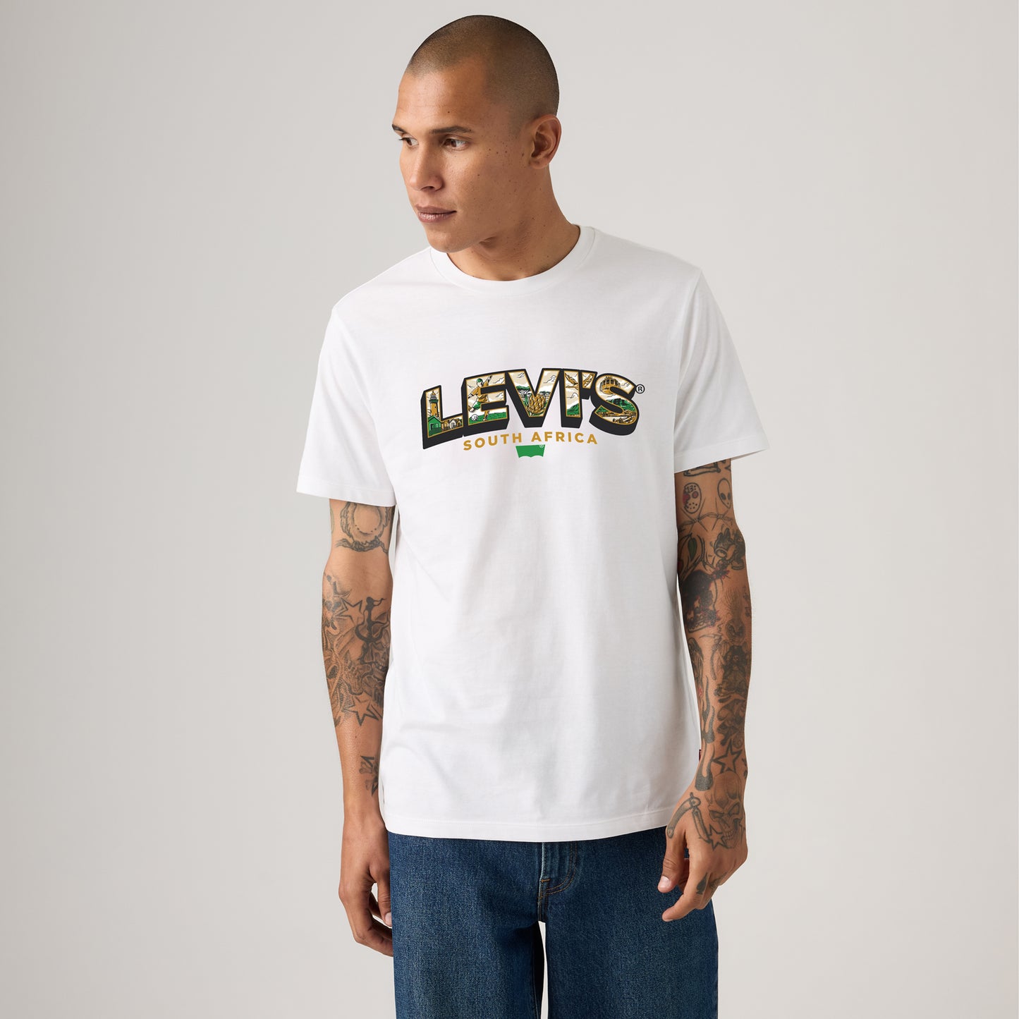 LEVI'S® SOUTH AFRICA MEN'S GRAPHIC CREWNECK T-SHIRT - MULTI COLOUR