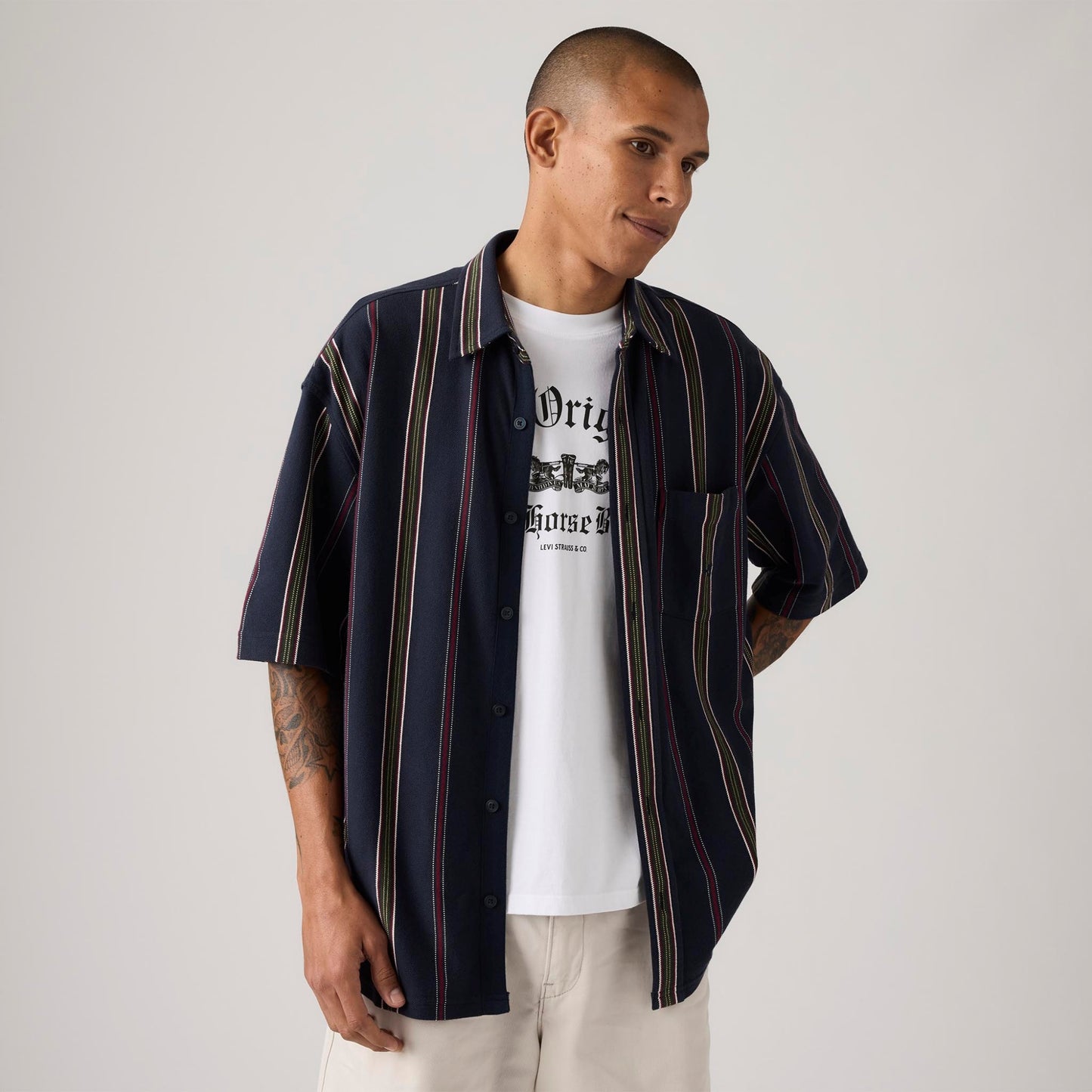 LEVI'S® MEN'S SHORT-SLEEVE DAWSON PIQUE SHIRT - MULTI COLOUR