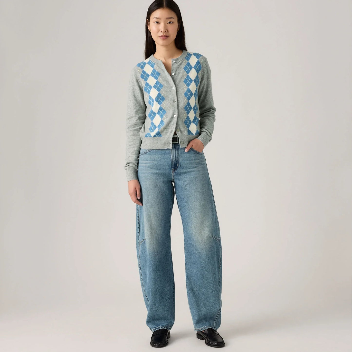 LEVI'S® WOMEN'S BAGGY DAD BARREL JEANS - MED INDIGO - WORN IN