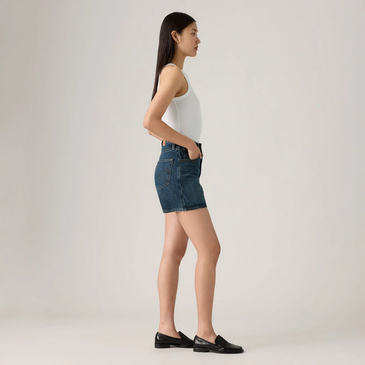 LEVI'S® WOMEN'S CINCH MID-THIGH SHORTS - DARK INDIGO WORN IN