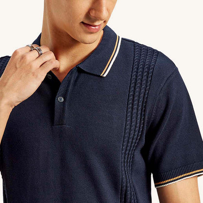 LEVI’S® MEN'S NAUTICAL TIPPING LAT KNIT POLO - BLUE